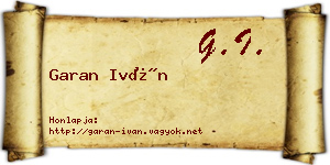 Garan Iván névjegykártya