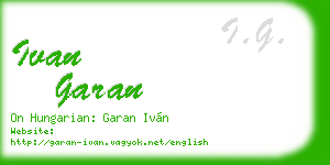ivan garan business card